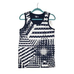 Foot Locker Private Label Sleeveless Americana Shirt Tank Top Mens Small Navy